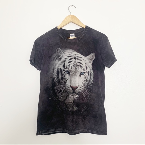Vintage Tops - Vintage Collin Bogle Nature White Tiger T-shirt